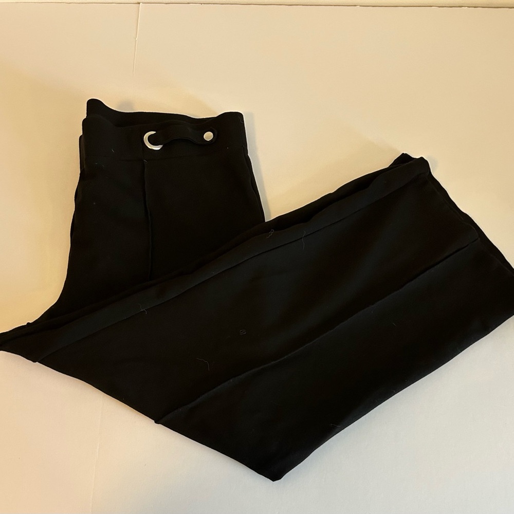Black wide-leg Cropped Pants